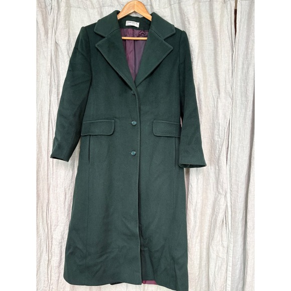forecaster of boston Jackets & Blazers - Vintage Forecaster of Boston Wool Coat Forest Green Long‎ Trench ILGWU 80s 90s
